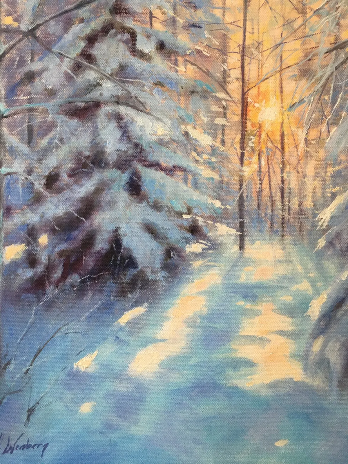 Oljemålning Vinter av Jörgen Winberg