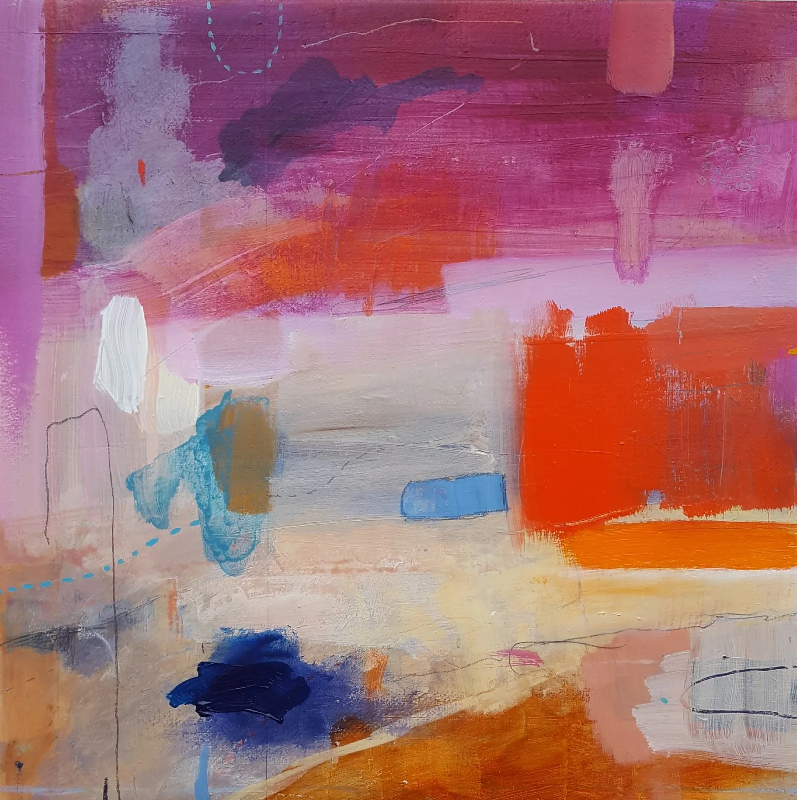 Akrylmålning I walk my own path av Erika Givell