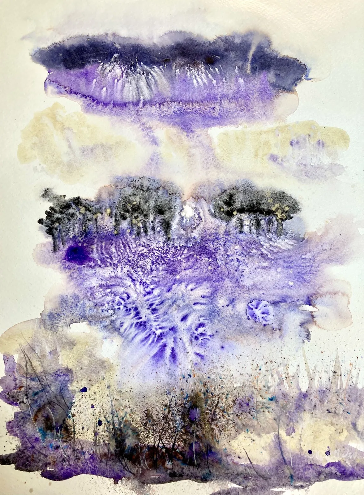 Akvarell Purple view av Marianne Akasha Olofsson
