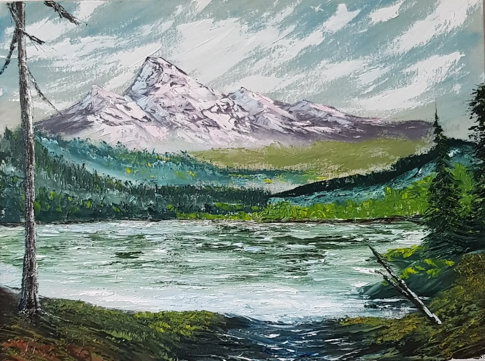 Oljemålning 4.13. Mountain Challenge av Anders Wiberg