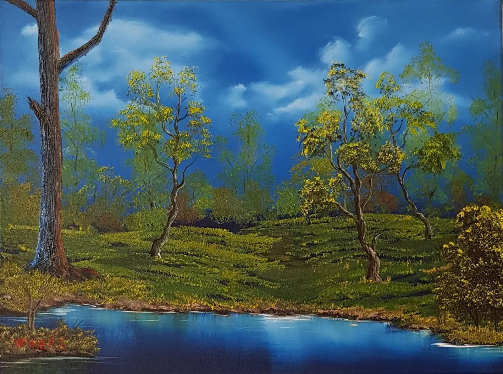 Oljemålning 5.2. Twilight Meadow av Anders Wiberg