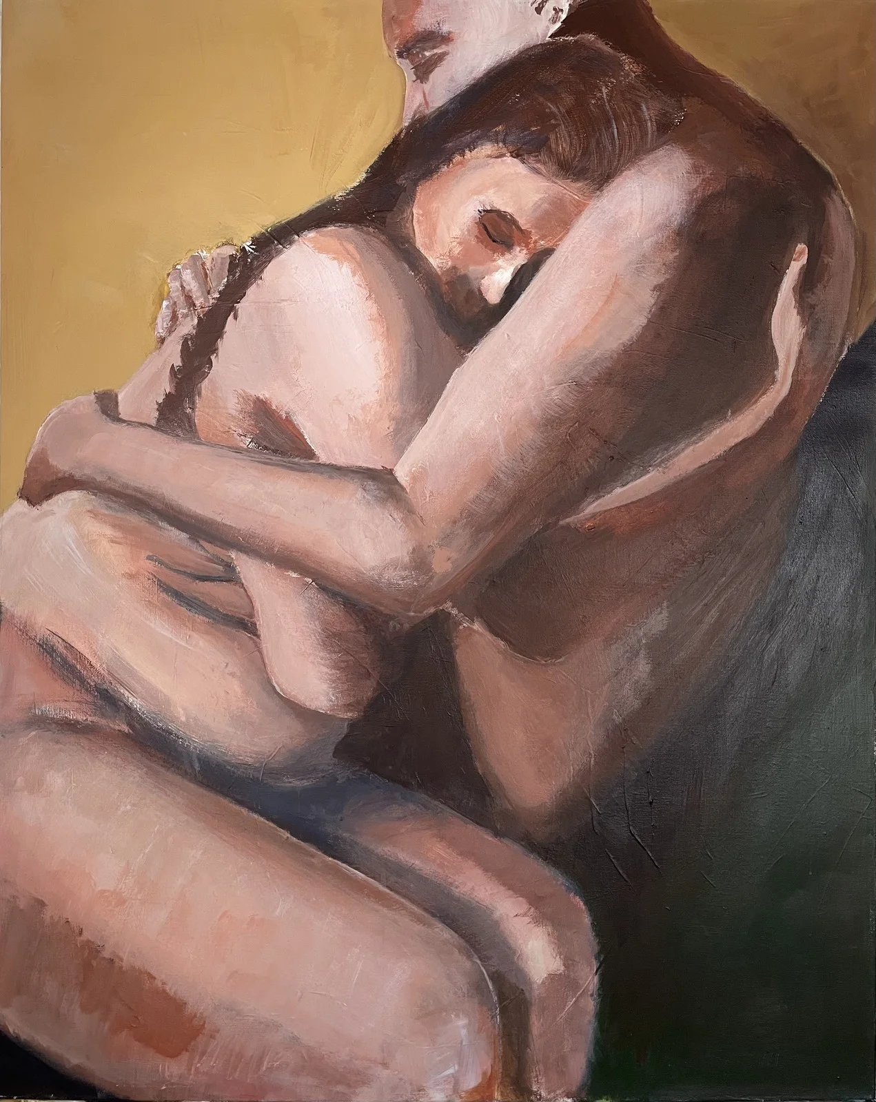 Akrylmålning The embrace I av Gina Axlund