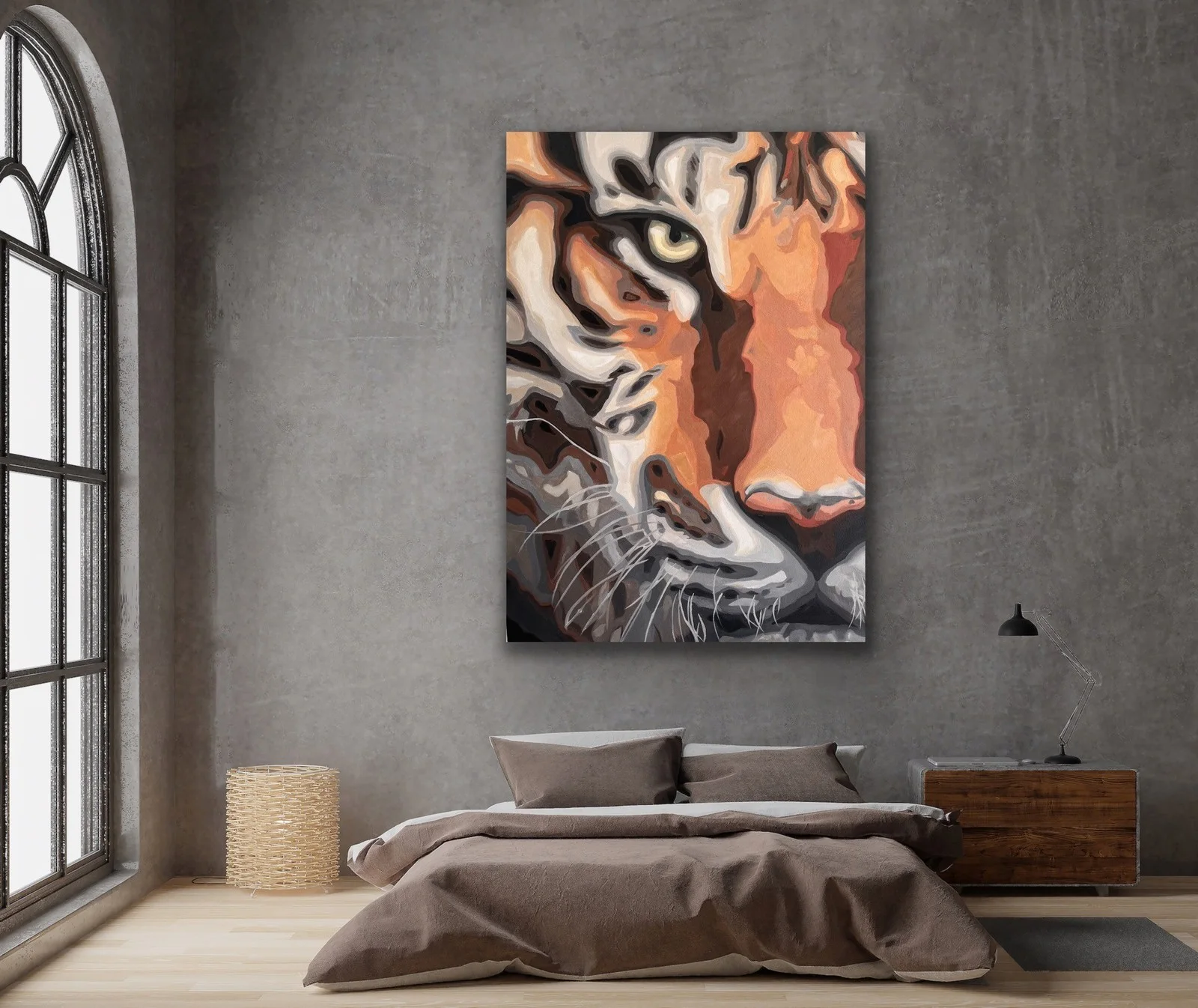 Oljemålning Eye of  a tiger av Liz Morris