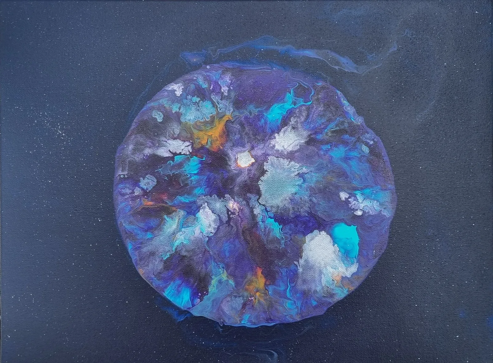Akrylmålning Space av Jessica Damberg