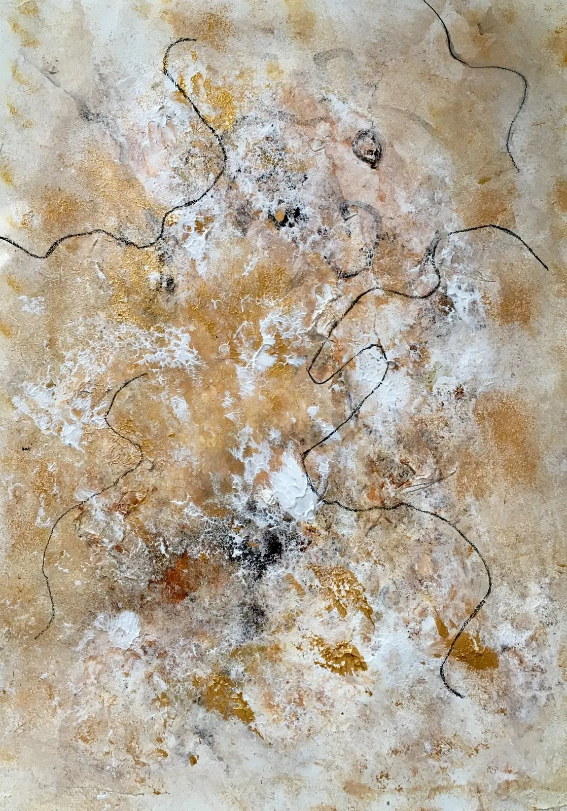 Akrylmålning Närbild av granitklippan av Gunilla Tuvin