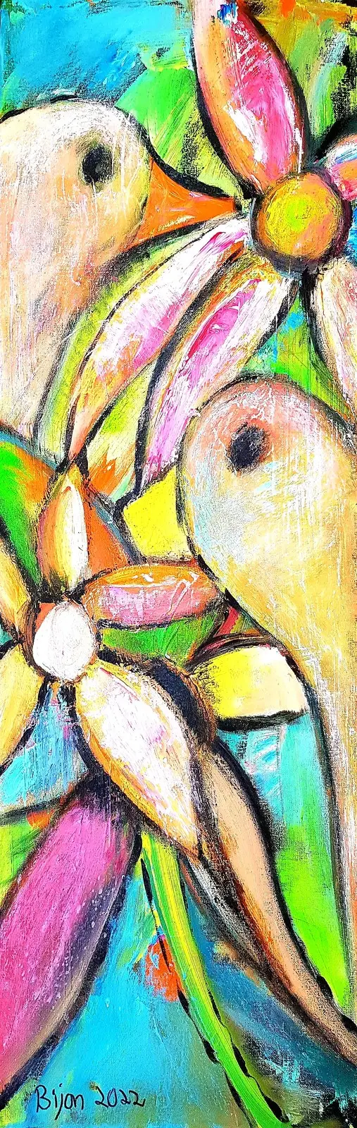 Akrylmålning Utan titel-10 av Birgitta Jonsson Bijon Art