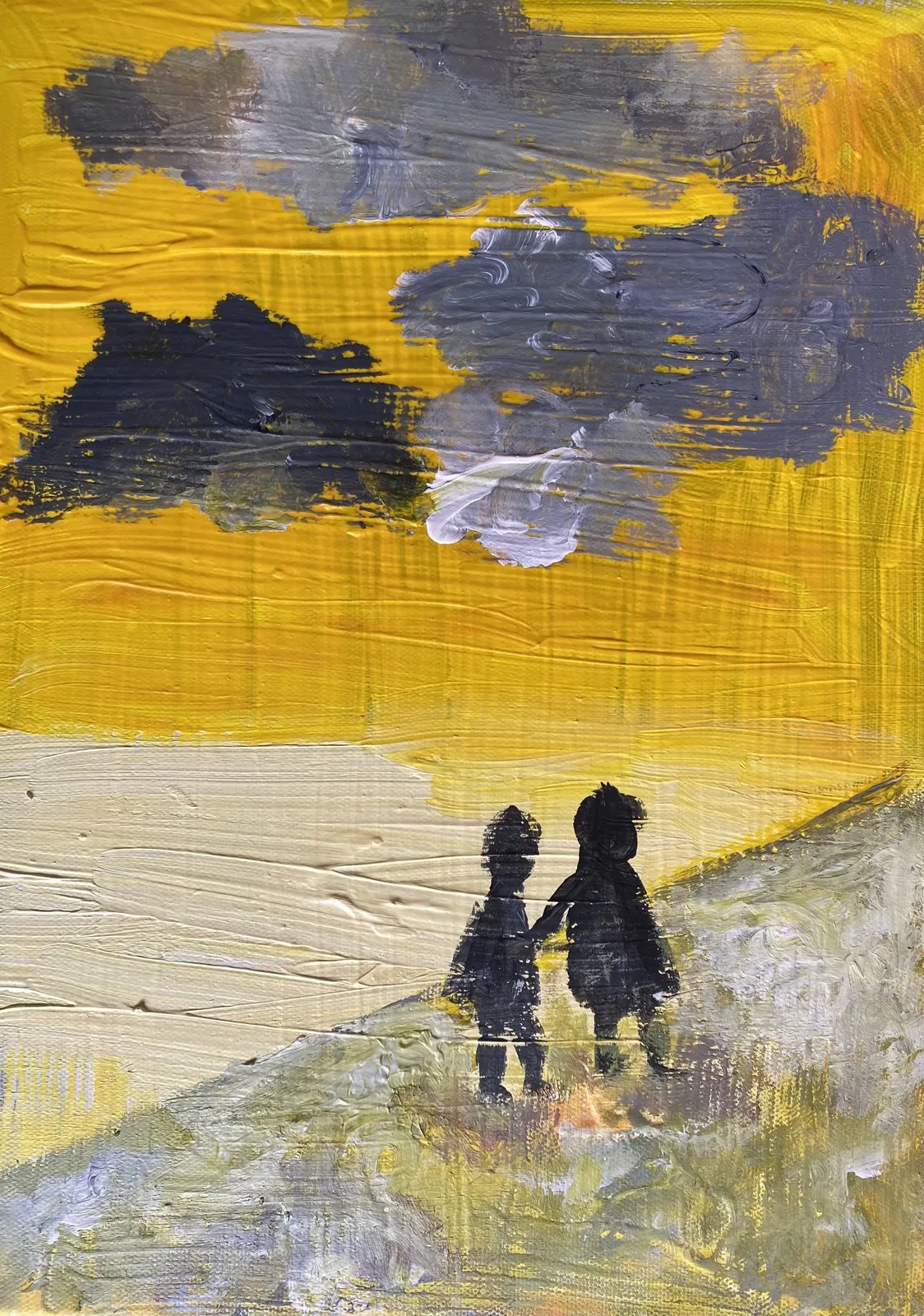 Akrylmålning Promenaden av Jannike Gahrén