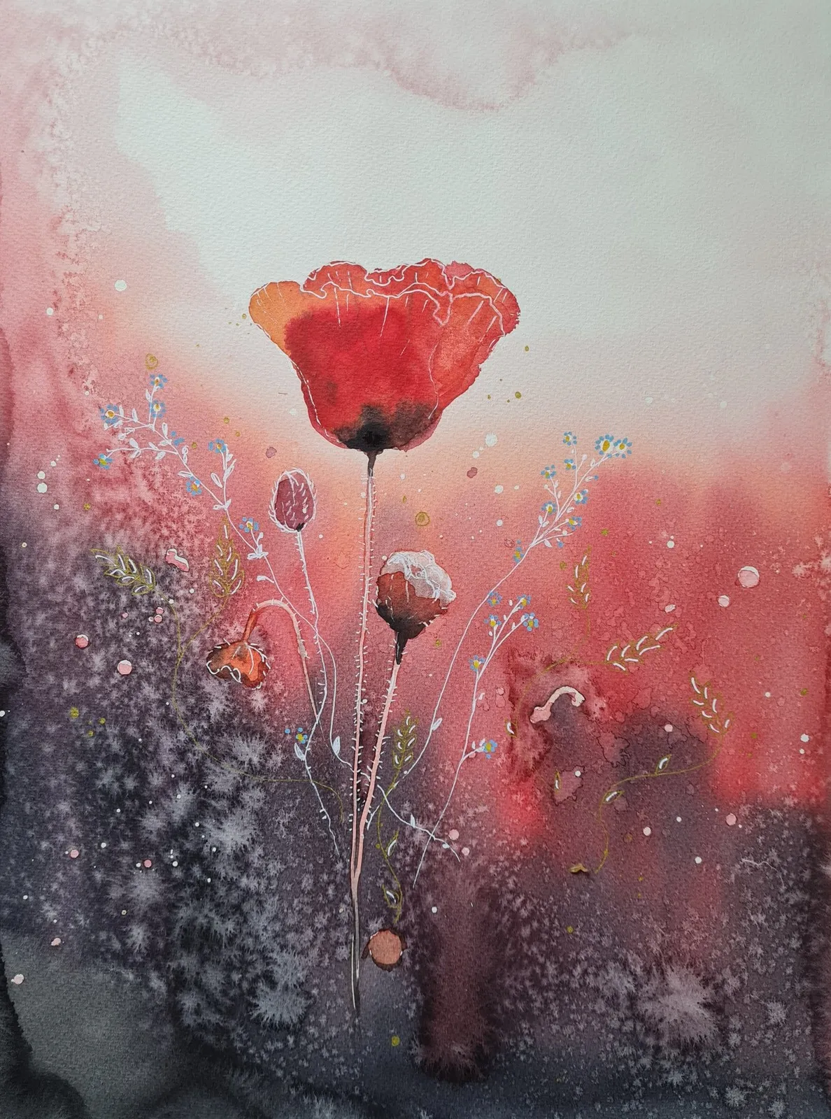 Akvarell Skörheten av Mia Älegård