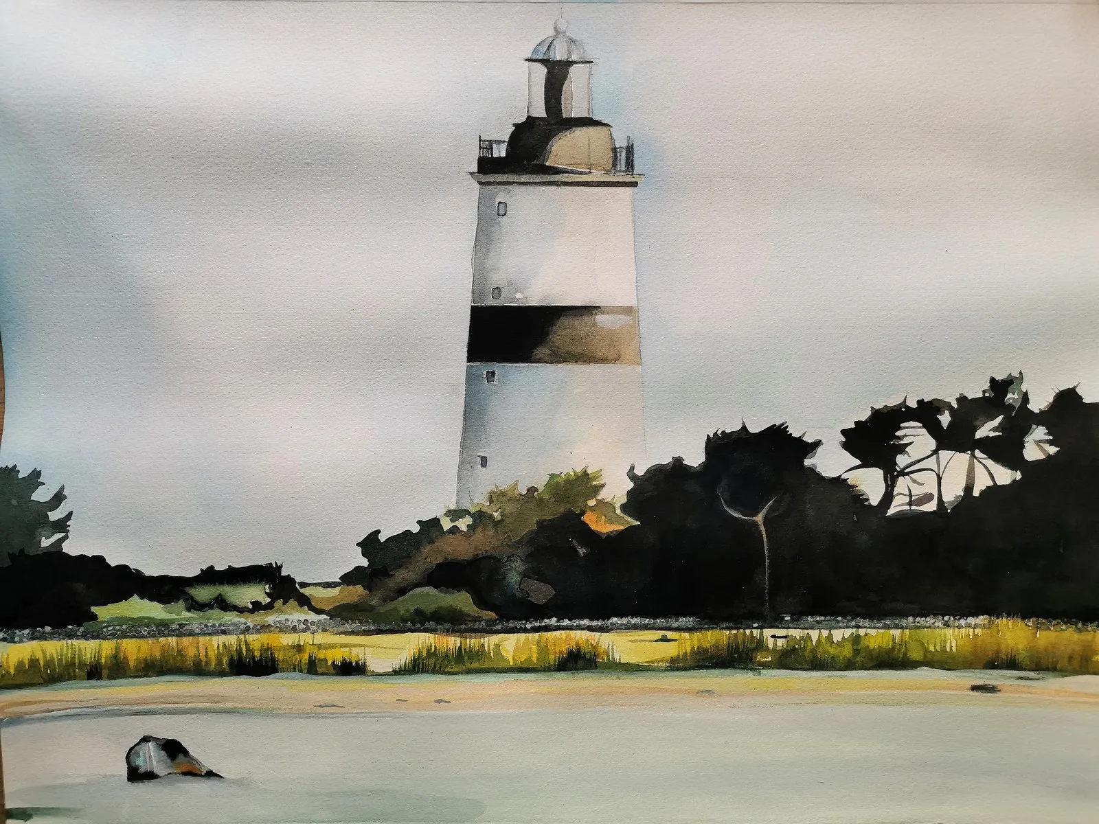 Akvarell Morups Tånge av Linda Sandgren