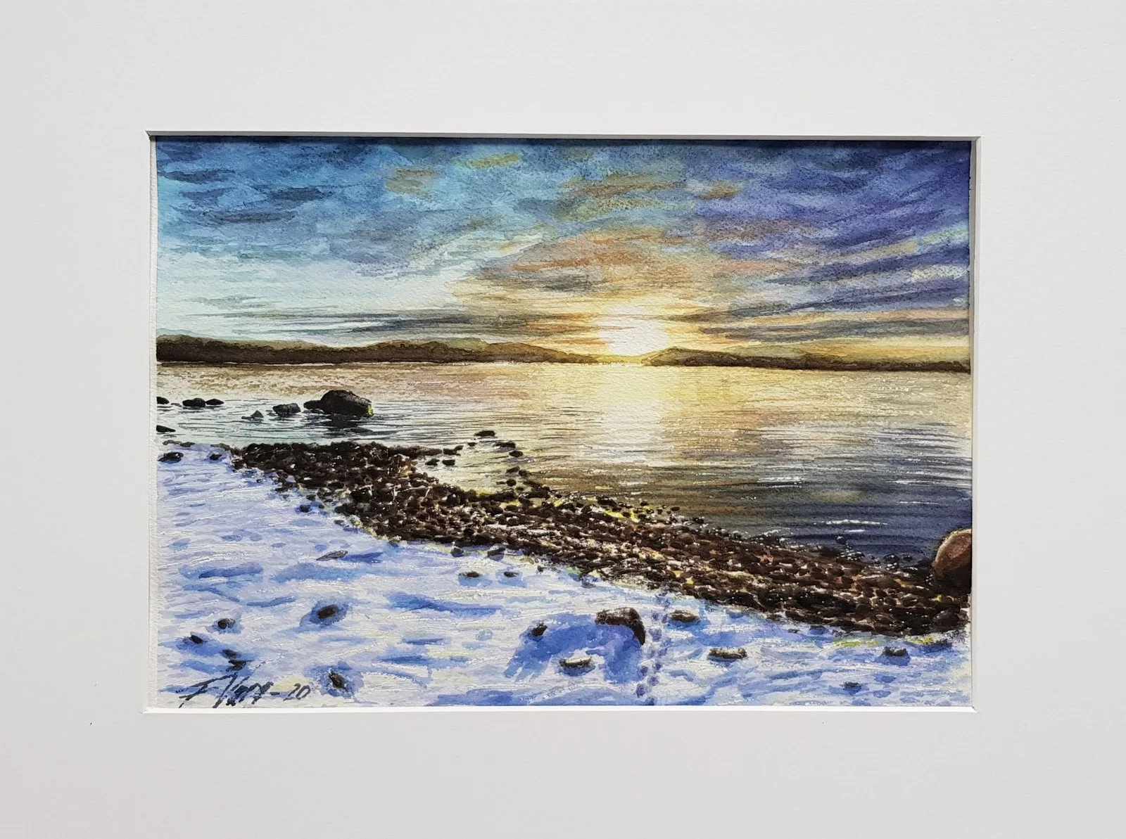 Akvarell Flyende dag av Frank Varg Thorbjörnsson