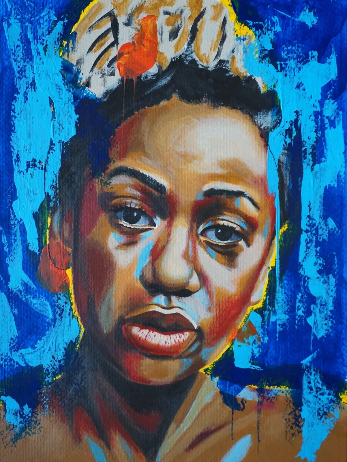 Akrylmålning La fatigue av Erik Bjurstrom