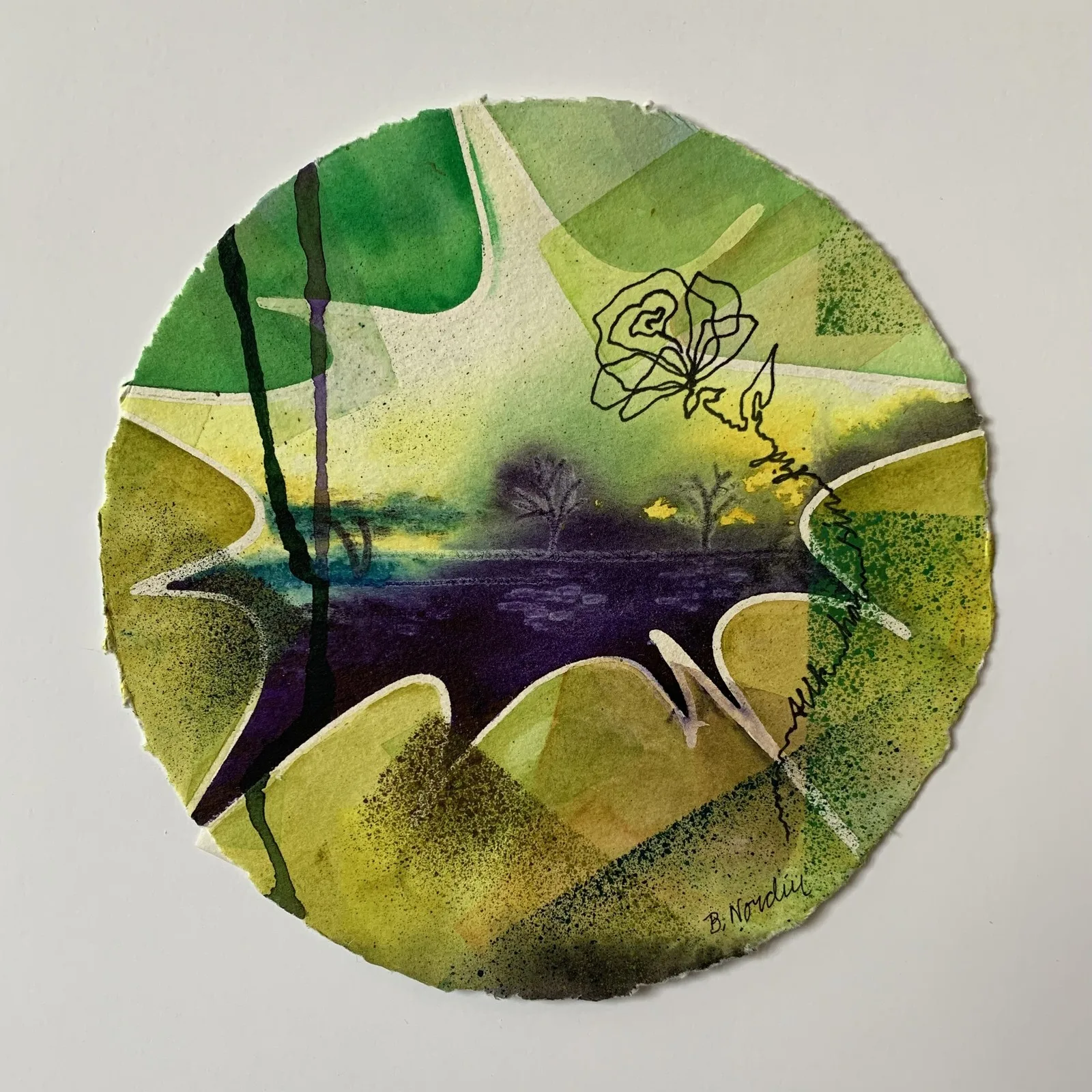 Akvarell Allt har sin tid XIX av Birgitta Nordin