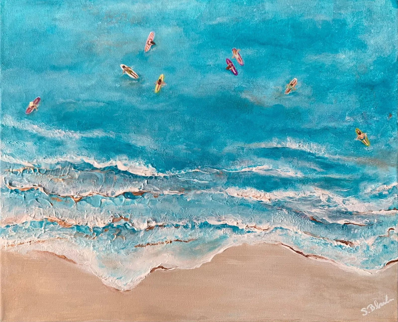 Akrylmålning Fånga vågen av Sofia Blonde