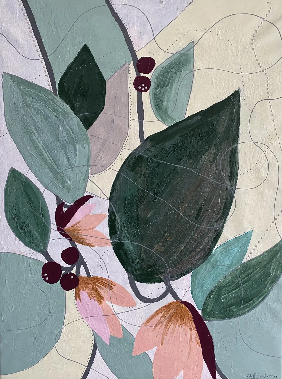 Akrylmålning Fantasi av Britt Svantesson