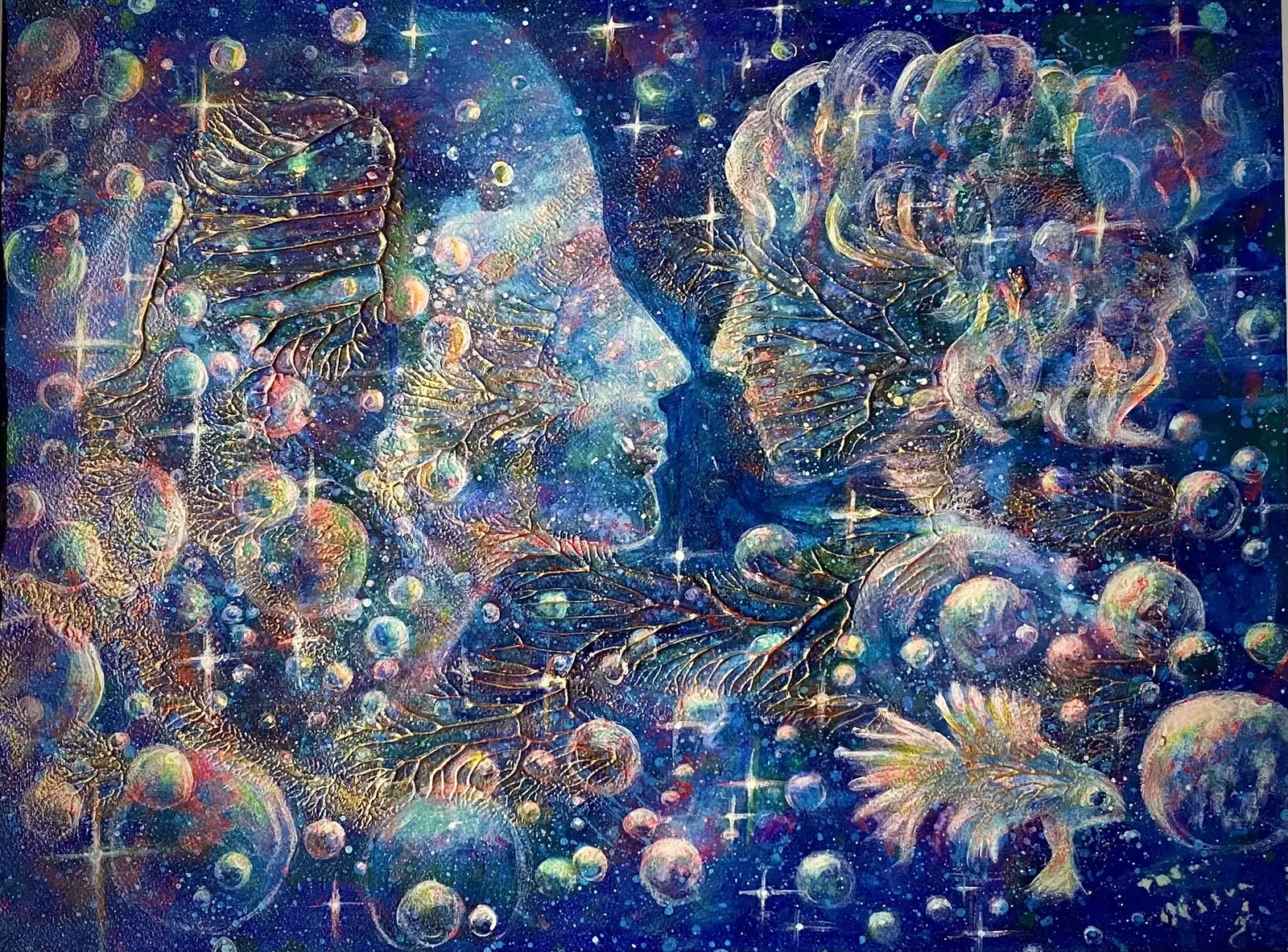 Akrylmålning Mötet av Tanja Olsson