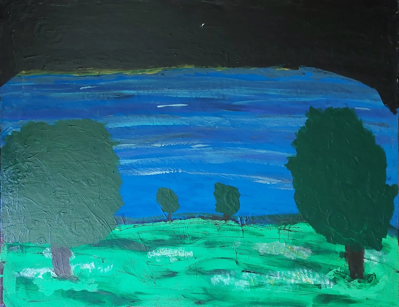 Akrylmålning En av mina 20 första, no 6: jäveln. av Mikael Jonsson