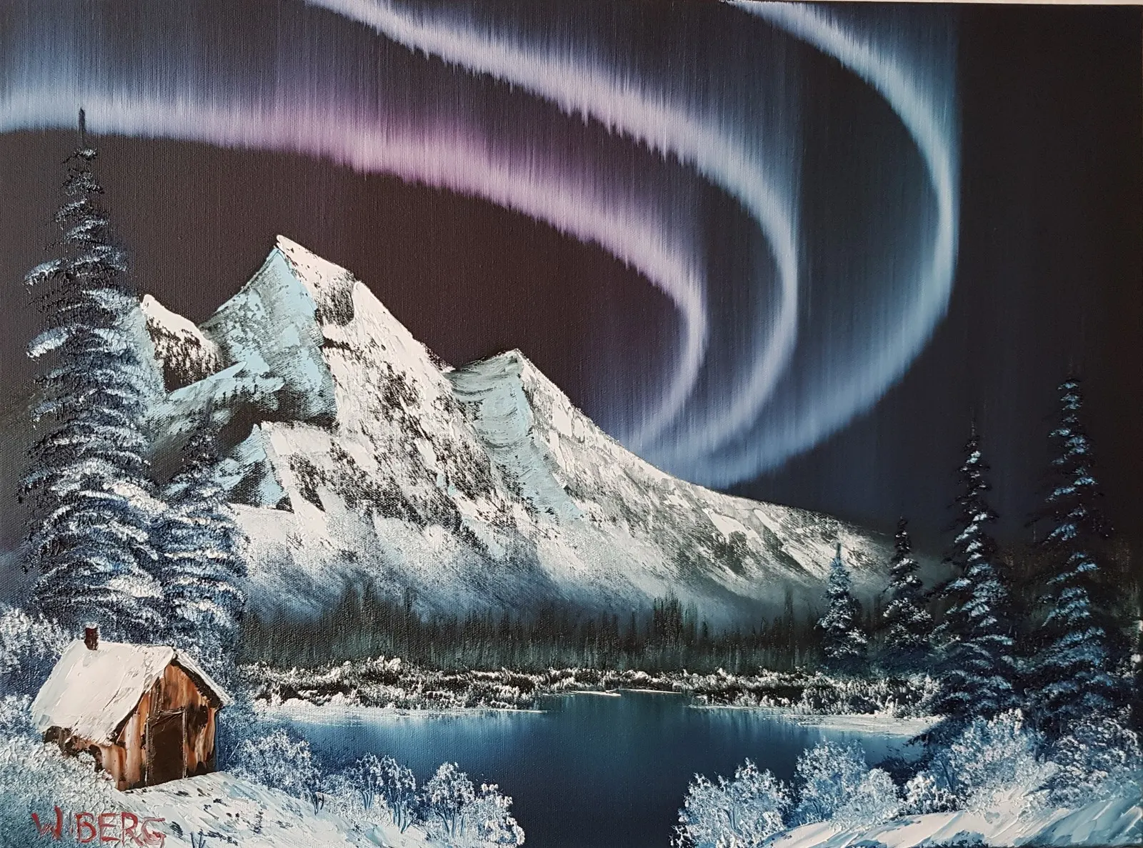 Oljemålning 8.13. Northern Lights av Anders Wiberg
