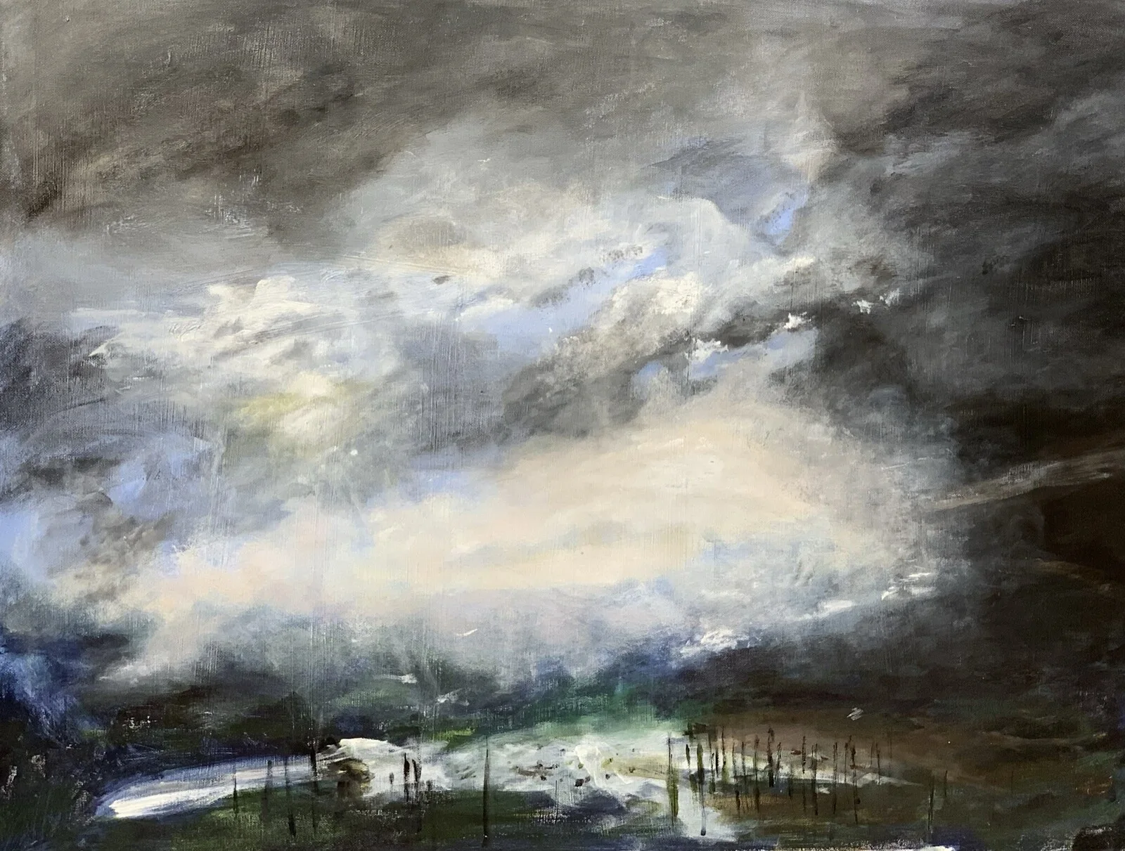 Akrylmålning Cloudy av Håkan Bystedt