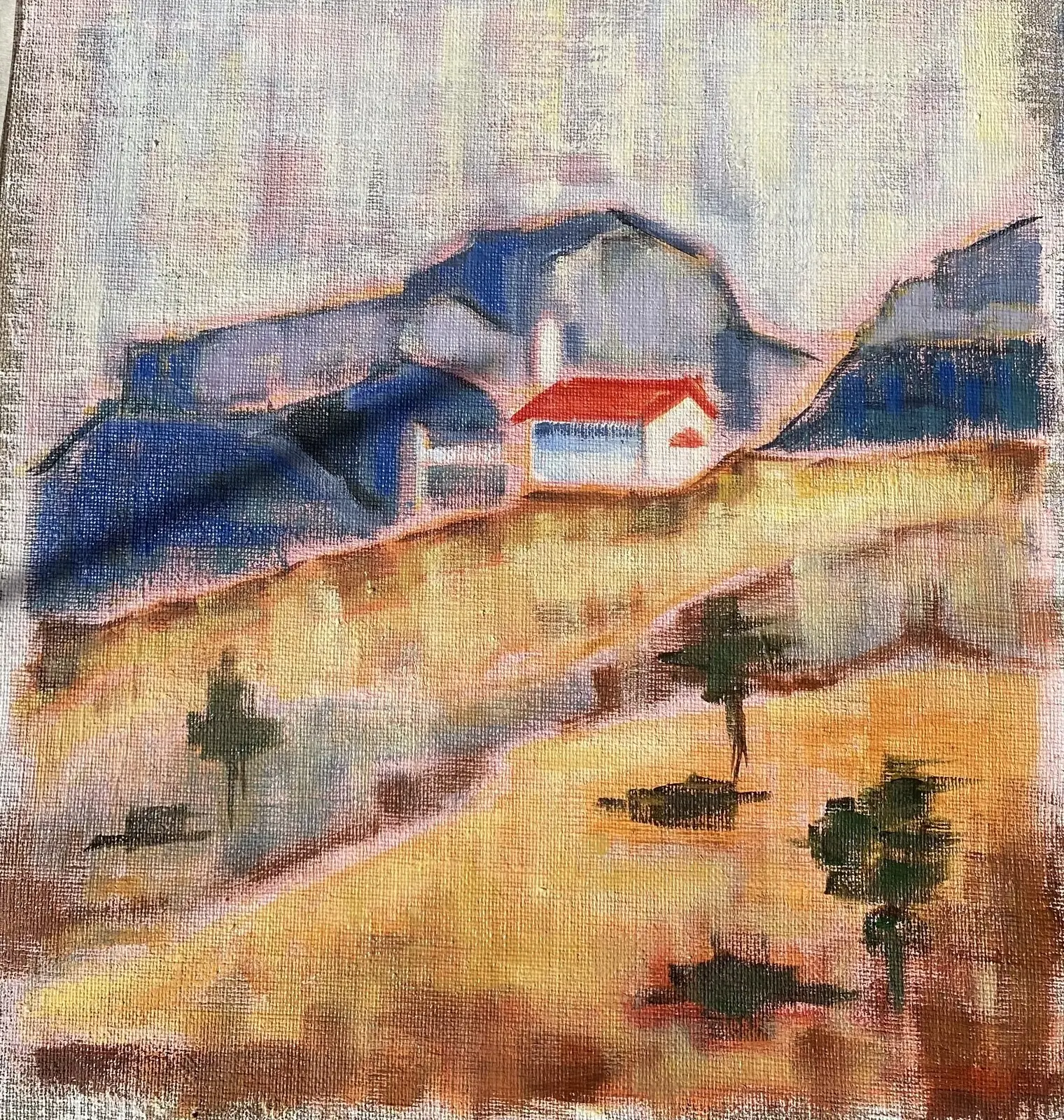 Oljemålning Kreta, i bergen av Marie-Louise Winbladh
