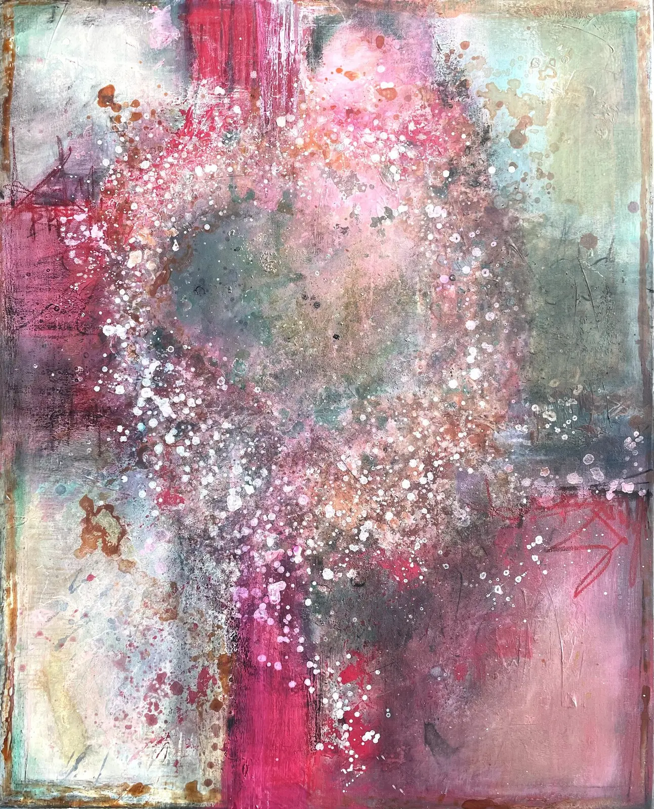 Akrylmålning Blomstertid av Malin Bengtsson