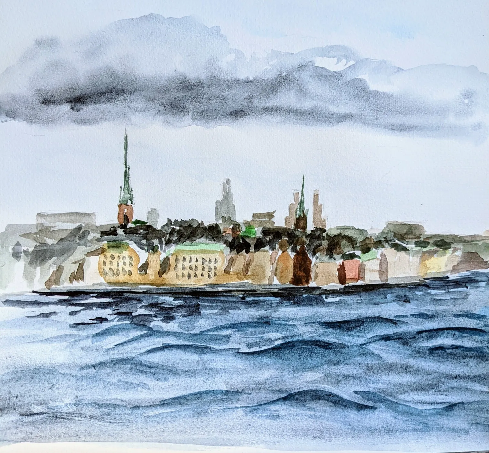 Akvarell Stockholm Skyline av Timofey Makoveychuk