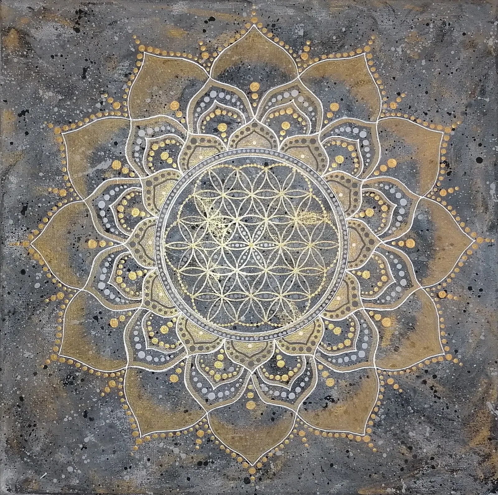 Akrylmålning The power within , Mandala av Helén Willryd