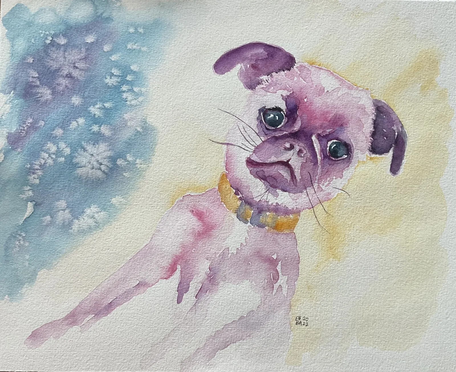 Akvarell Nyfiken/Curious av Ebba Barany