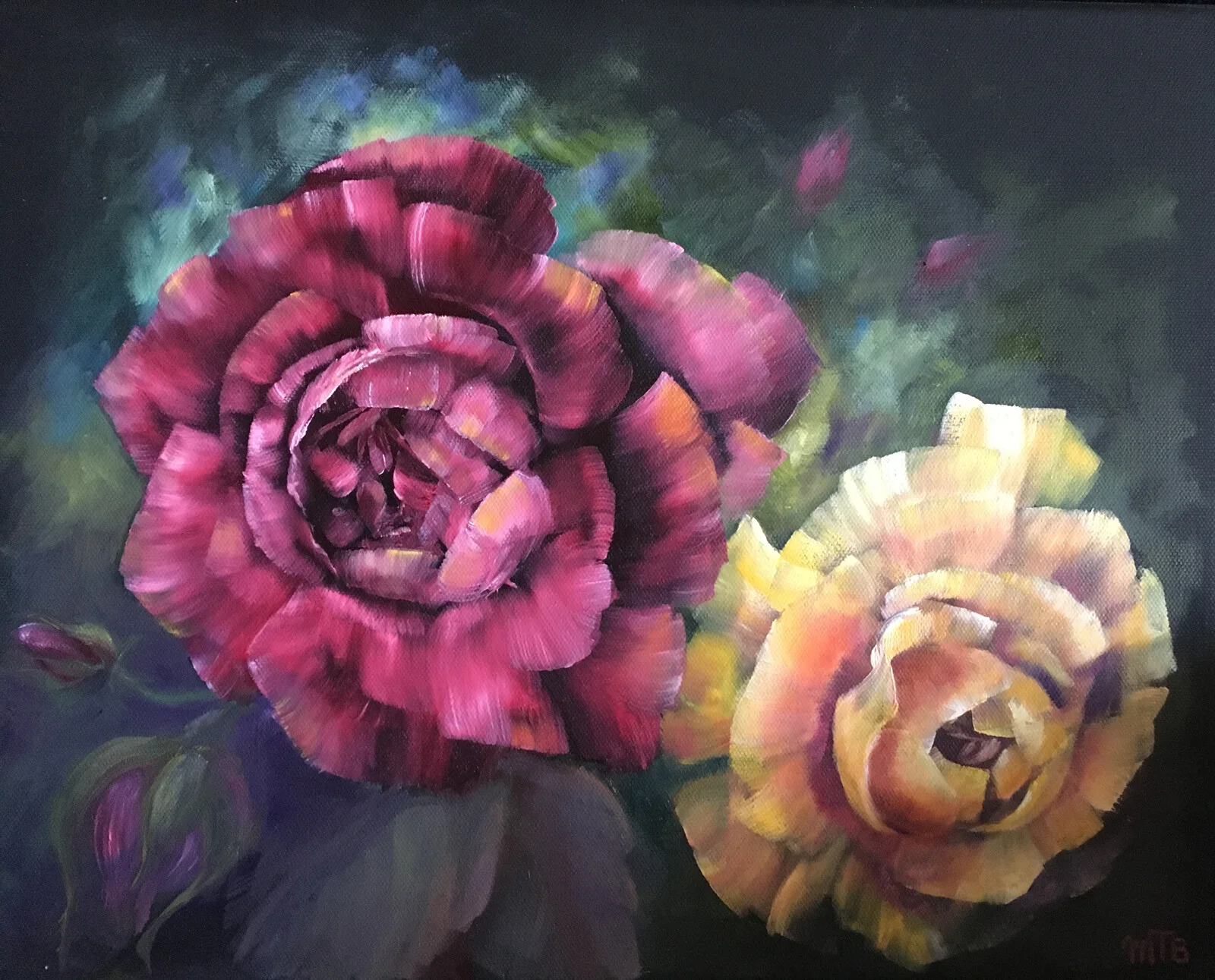 Oljemålning Palett av Maud Thilén Bengtsson