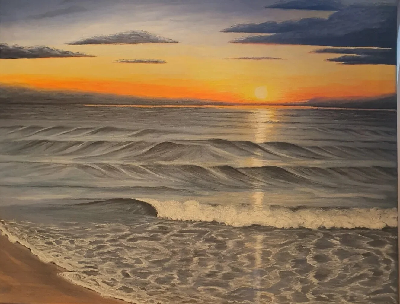 Akrylmålning 1.sunset av Linda Sjöqvist