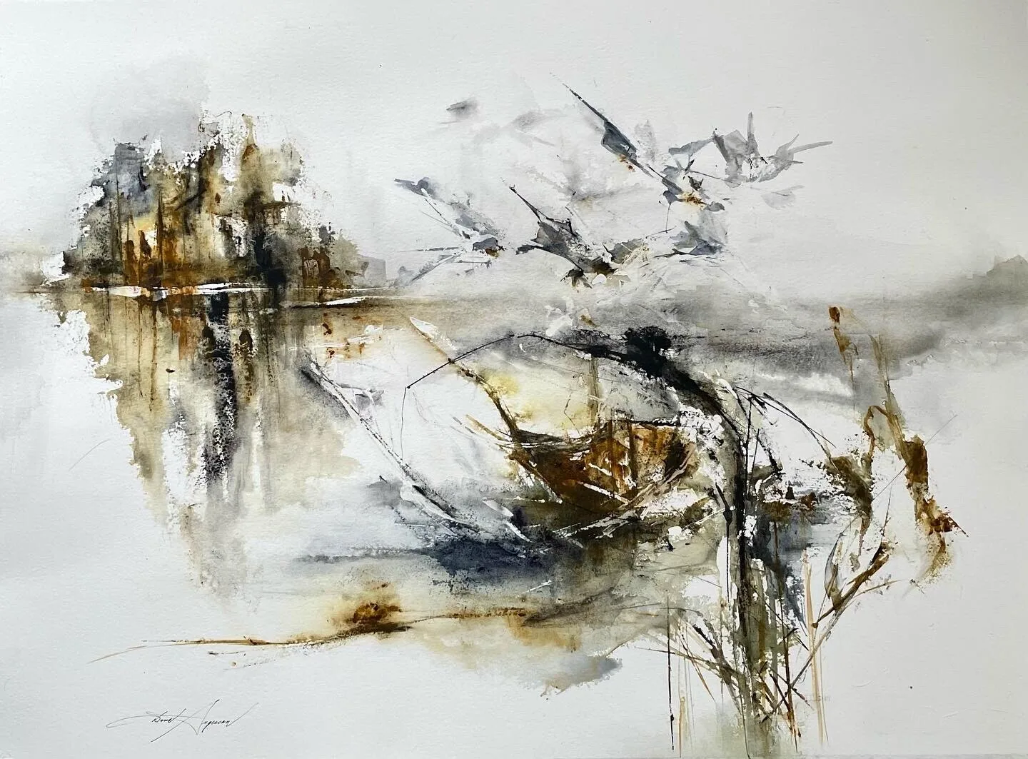 Akvarell Free like a bird av Dana Ingesson
