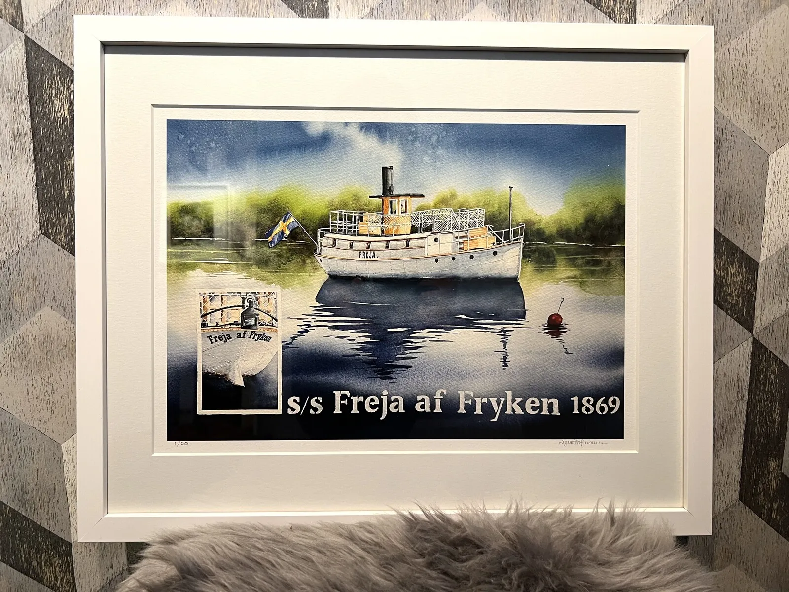 ”S/S Freja af Fryken 1869” Fine Art Print av Lynn Hofmann