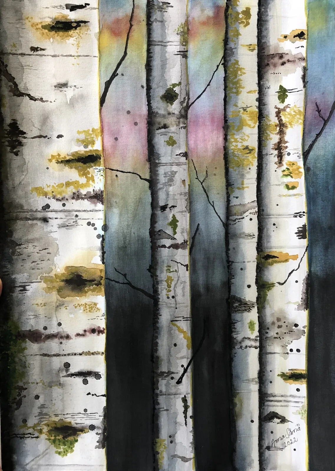 Akvarell Träd av Anna Särnå