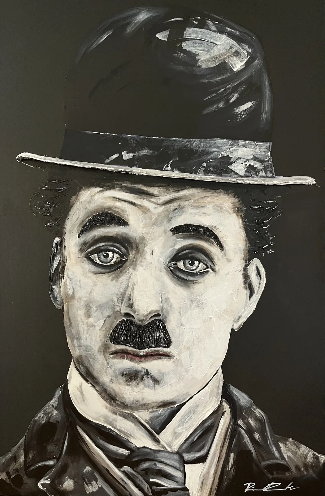 Akrylmålning Charlie Chaplin av Rickard Franklin
