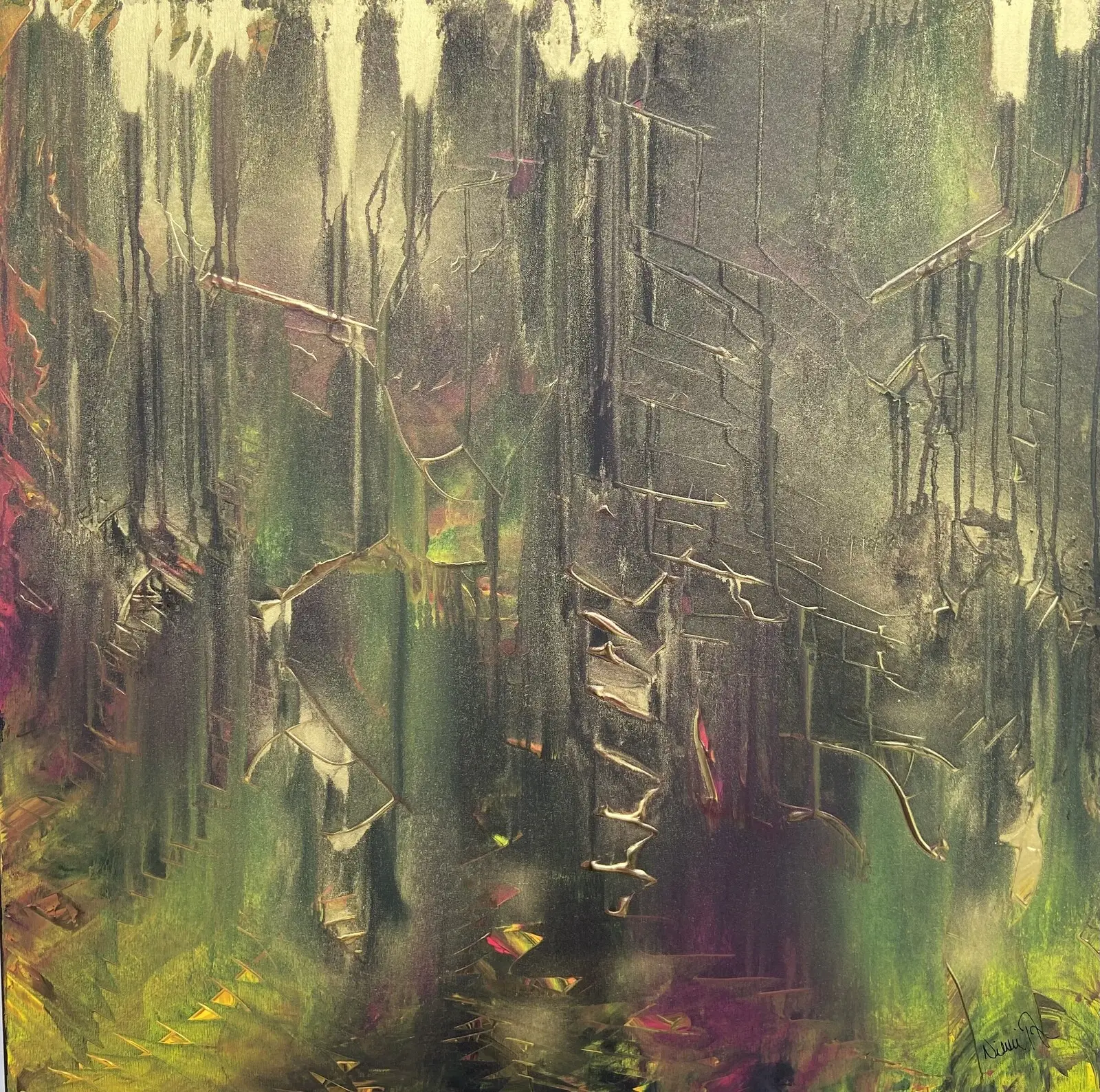 Akrylmålning At The Waterfall av Ninni Andersson