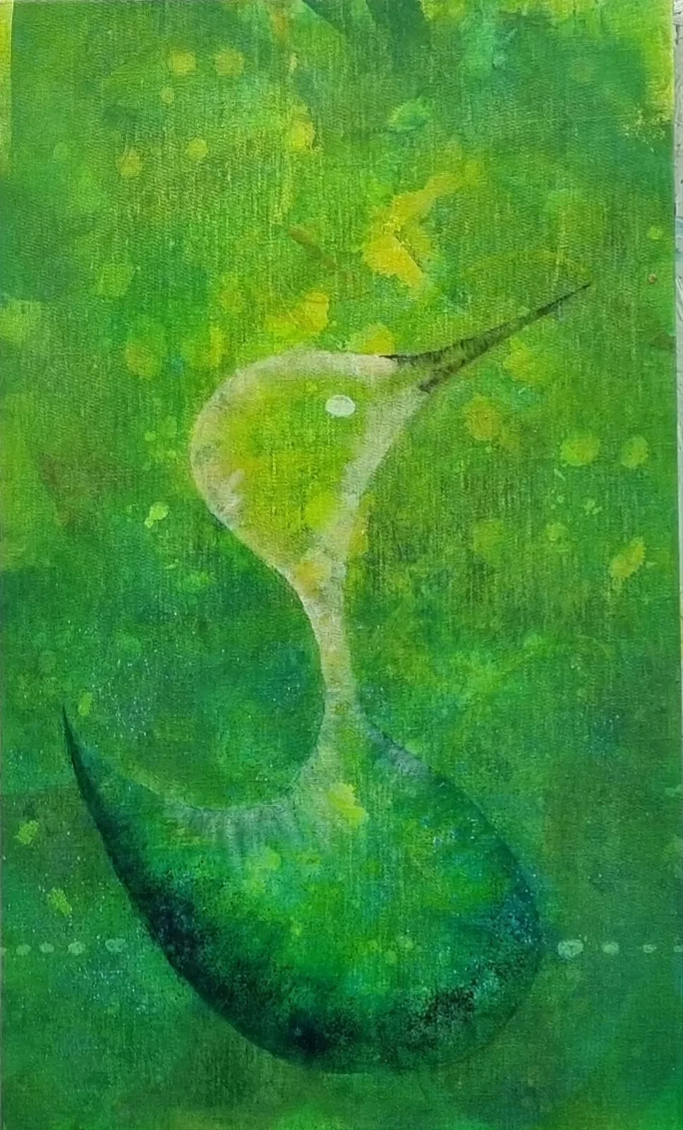 Akrylmålning Skön anka i det gröna av Carina Andersson