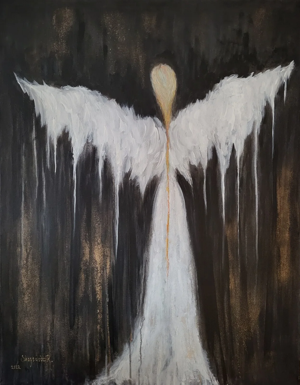 Akrylmålning White Angel av SkogsdottiR / Charlotta Pettersson