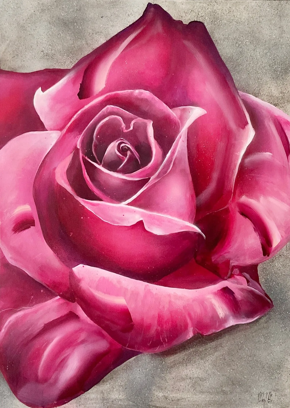 Akrylmålning Rose av Christofer "Sagie" Siwertz-Svedjeby