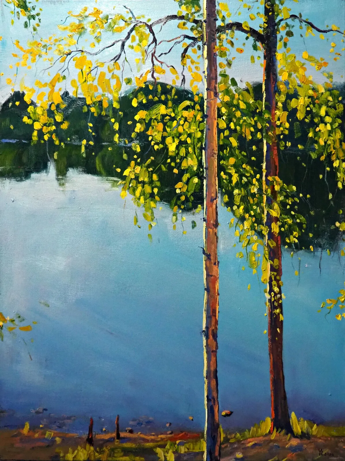 Oljemålning Höstlandskap av Yuanyuan Liu