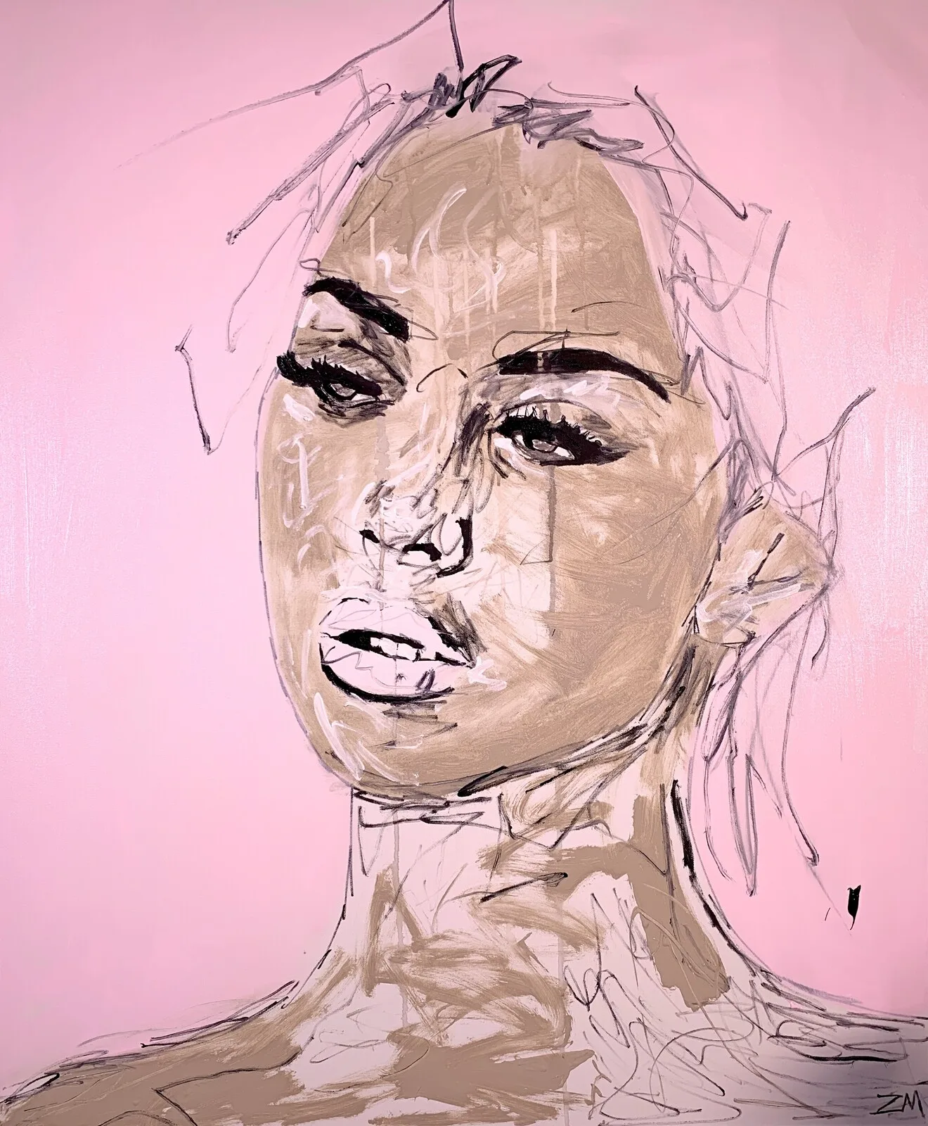 Akrylmålning Sketch Girl av Milo