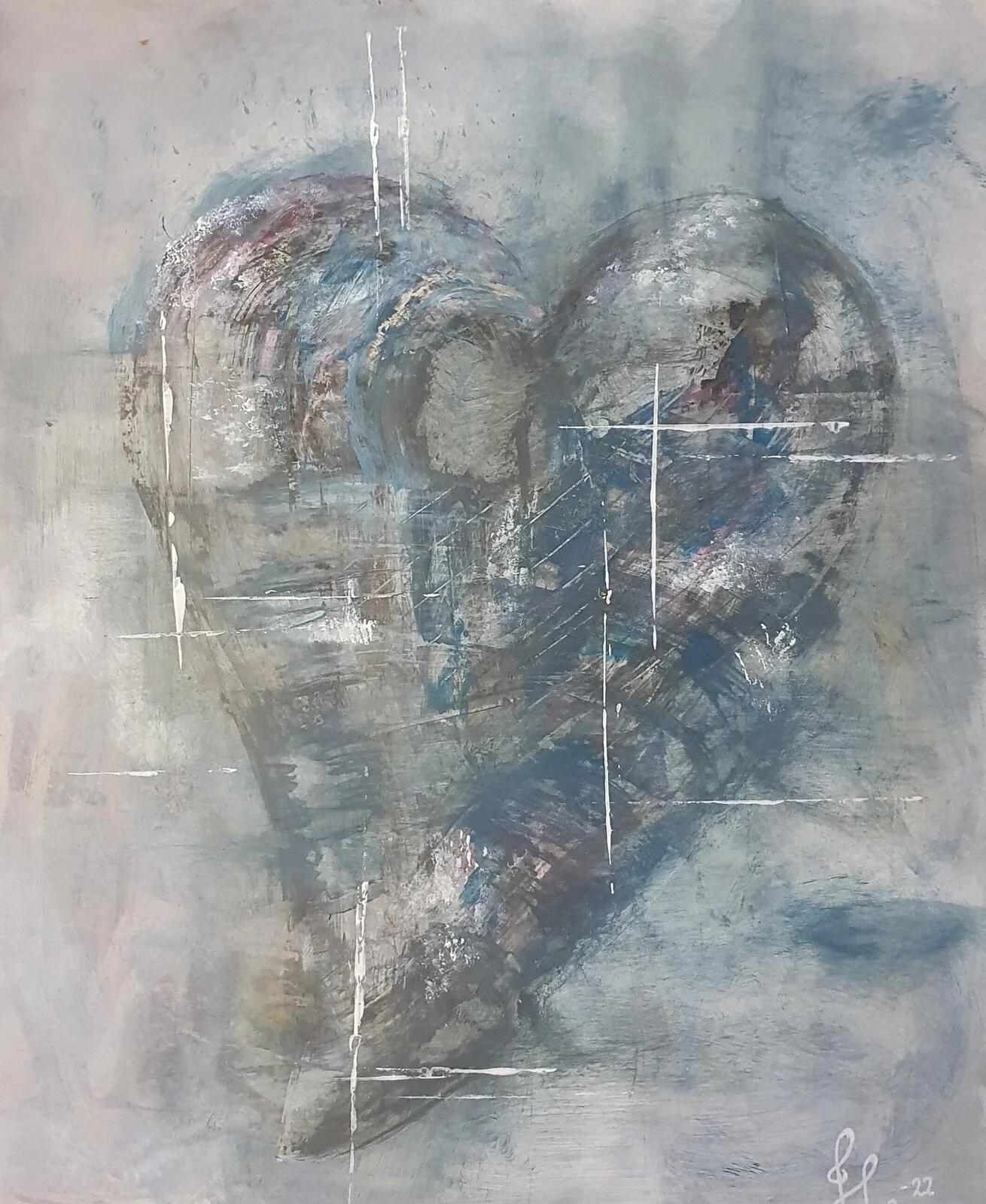 Akrylmålning Stoneheart av Jennie Lindborg