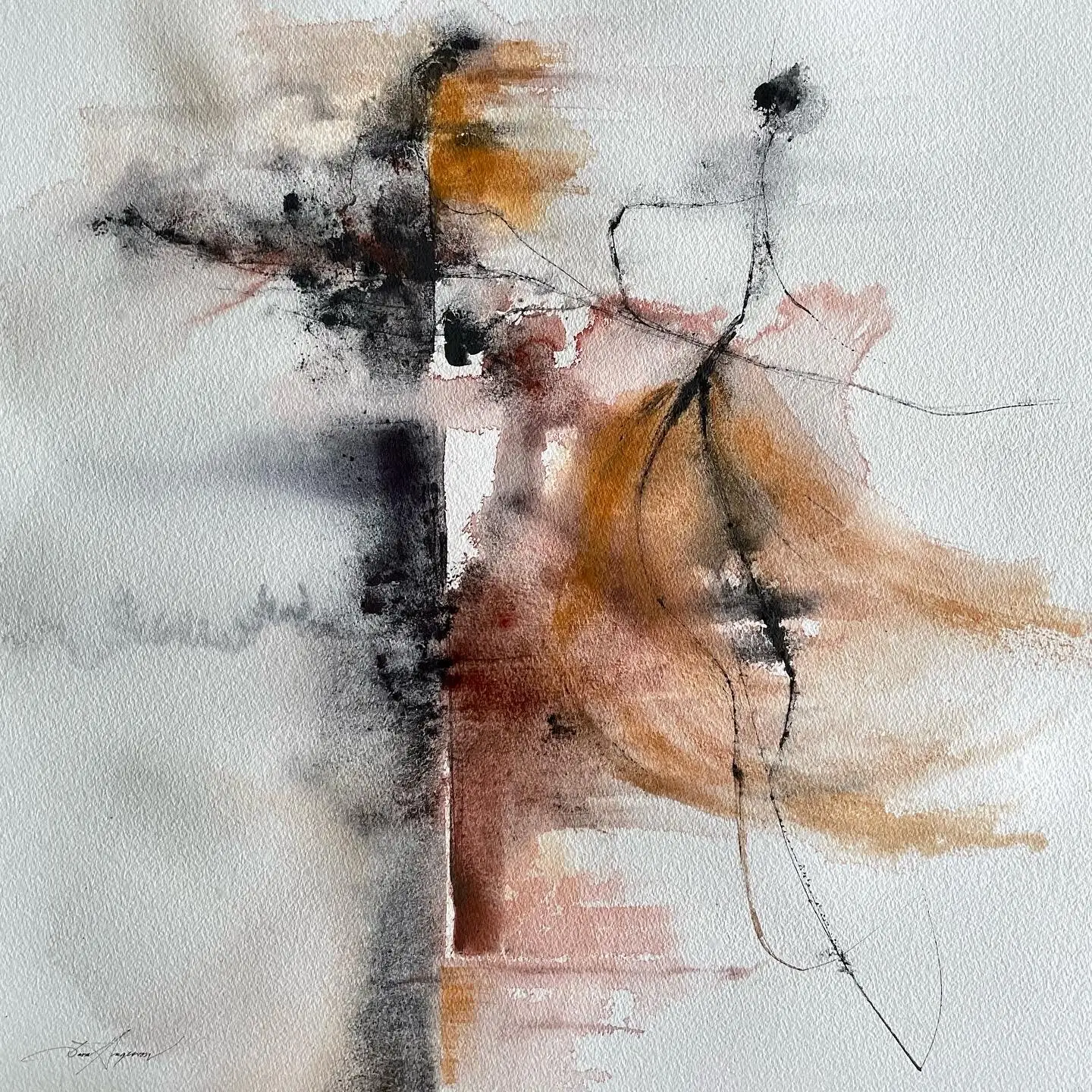 Akvarell Dancing out from shadows av Dana Ingesson