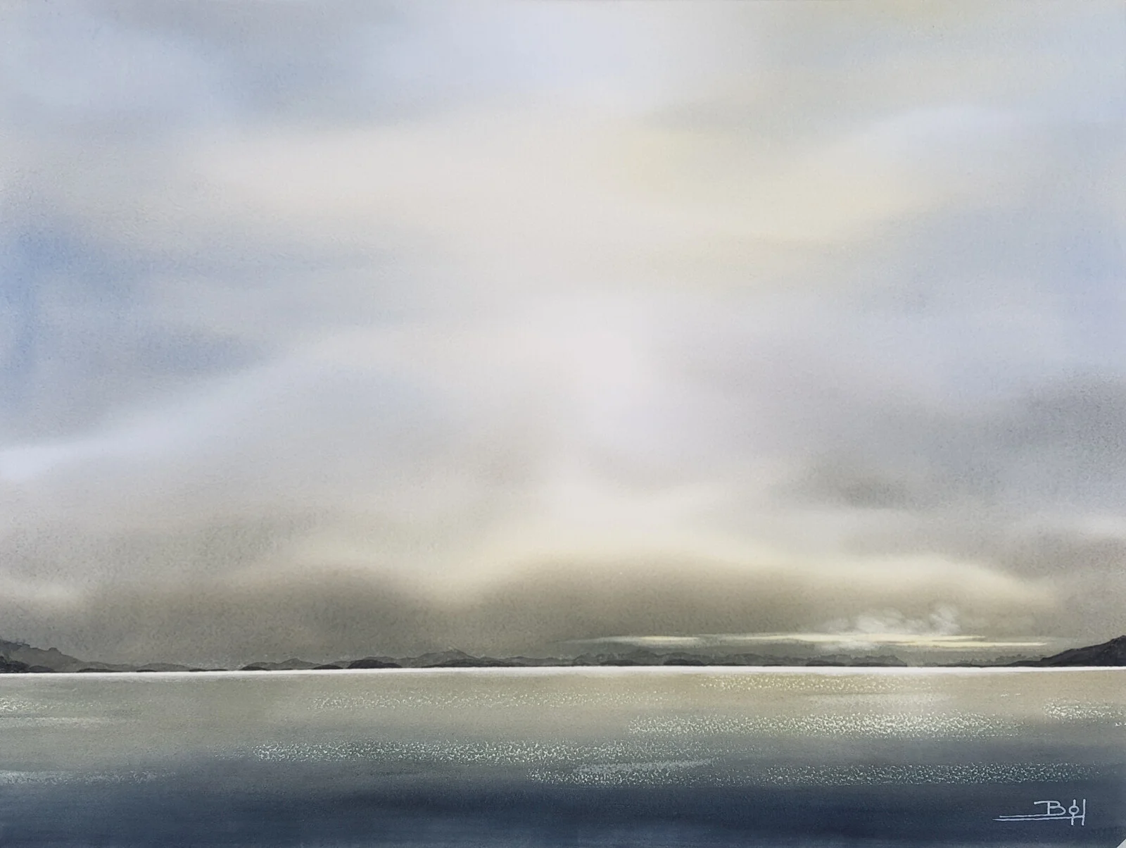 Akvarell Afton av Bo Hoflin