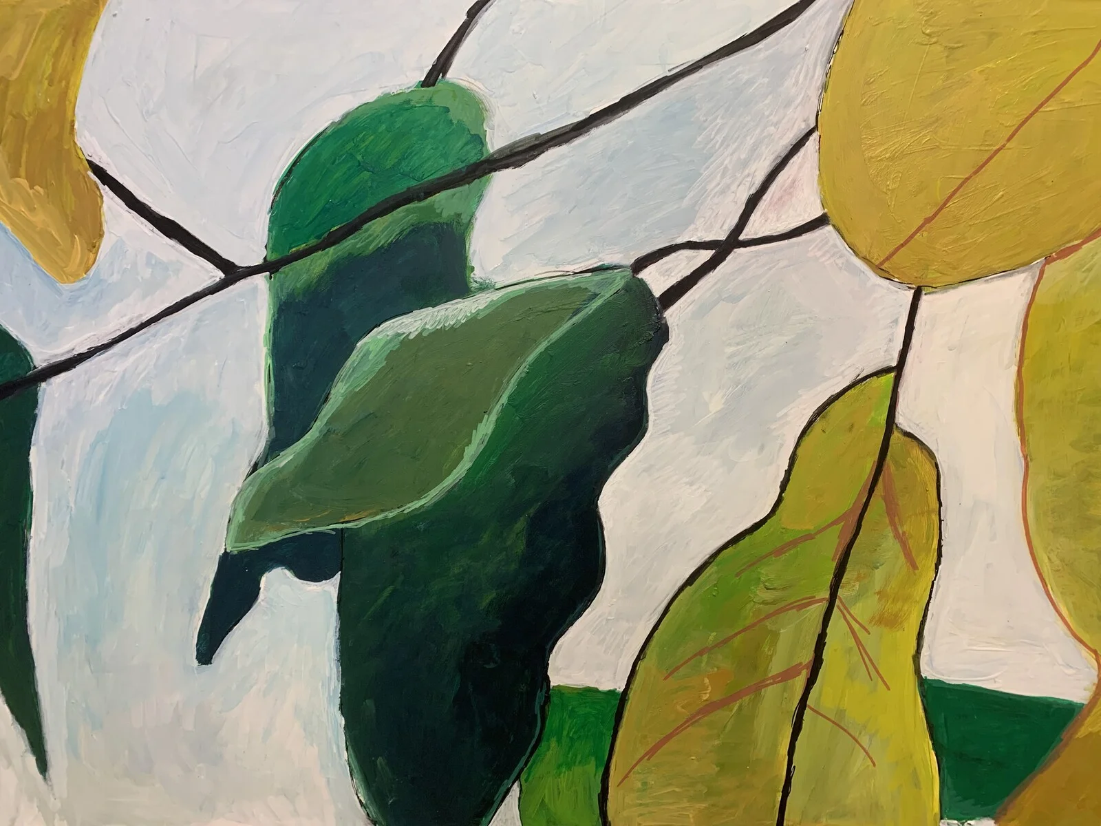 Akrylmålning Träd med bladverk av Sara Berlekom