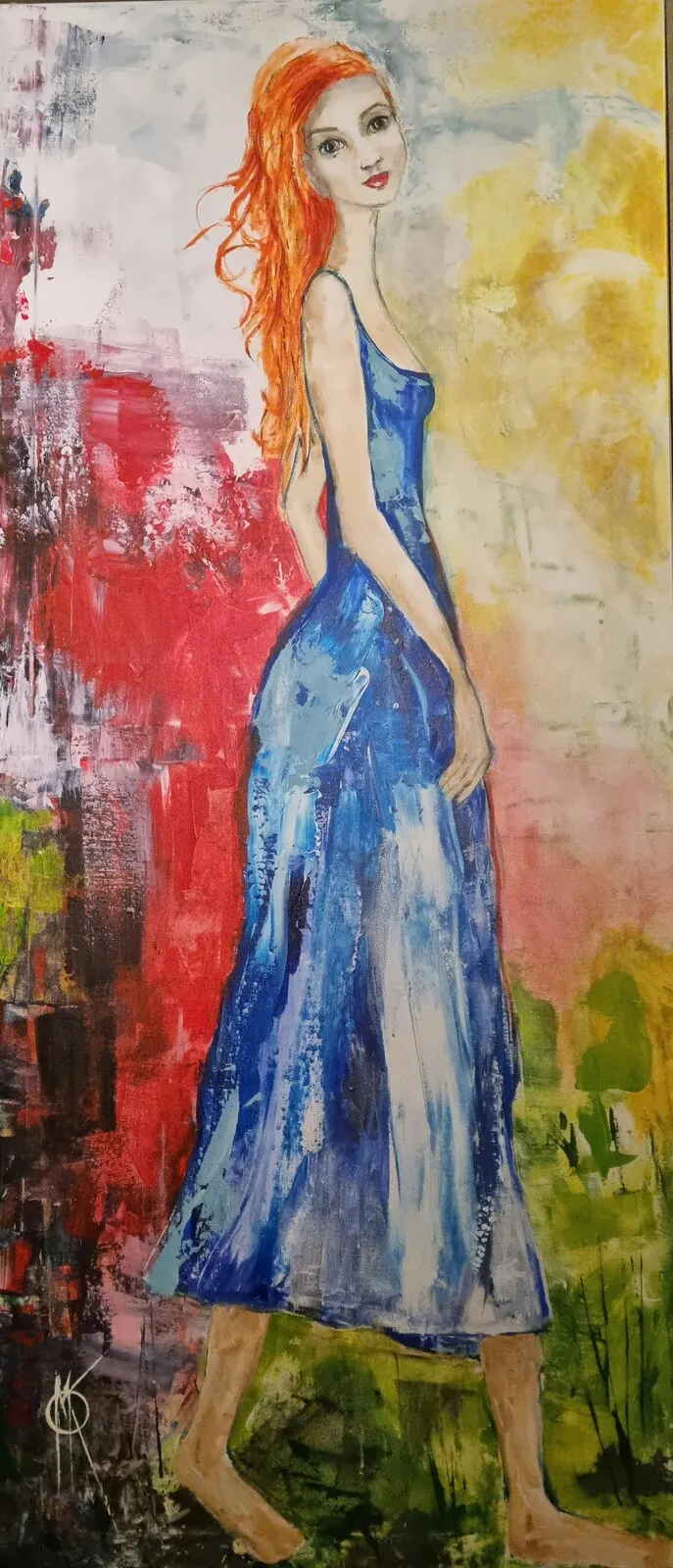 Akrylmålning Blue av Majlis Karlsson