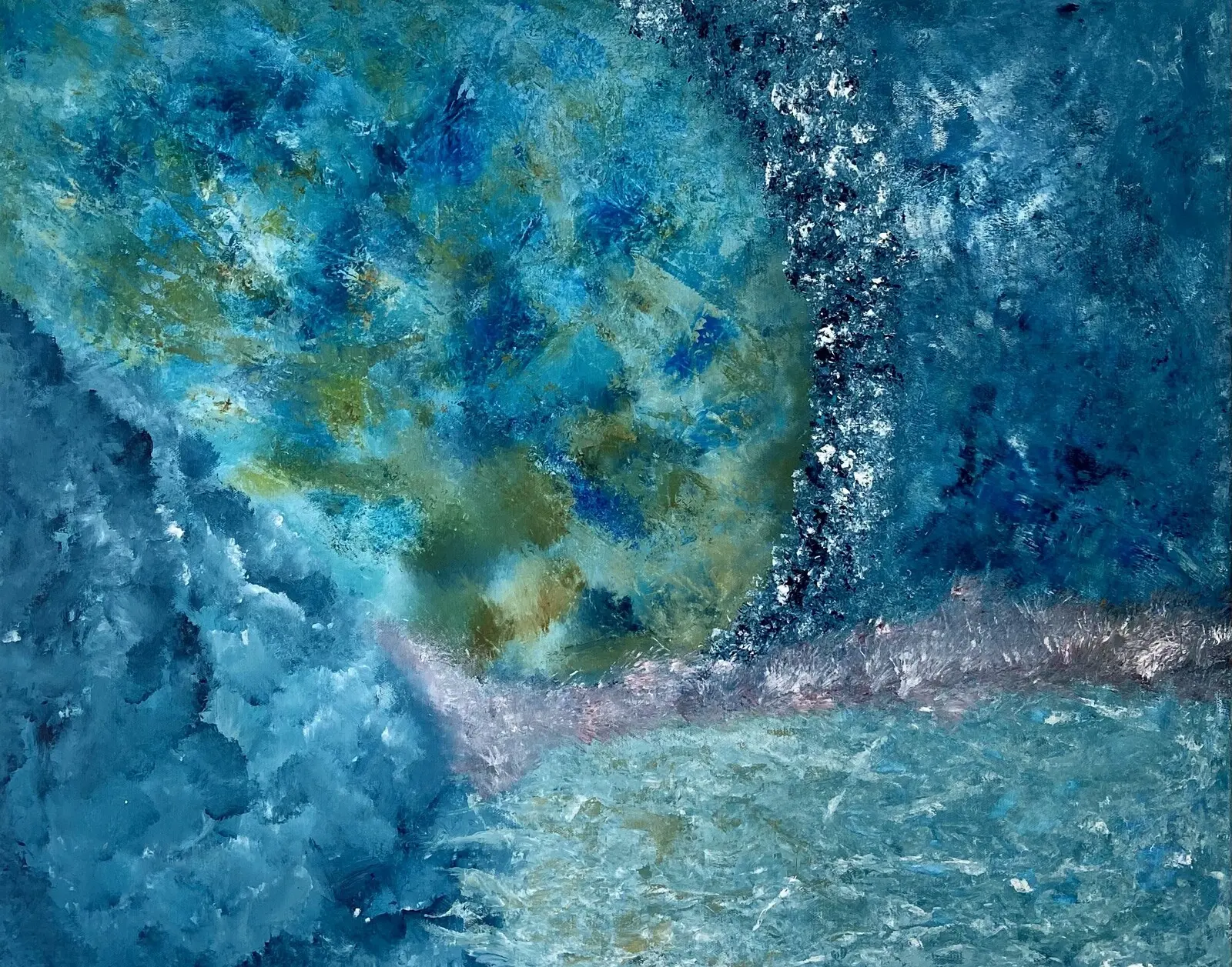 Akrylmålning En blå fantasi av Denice Ohl