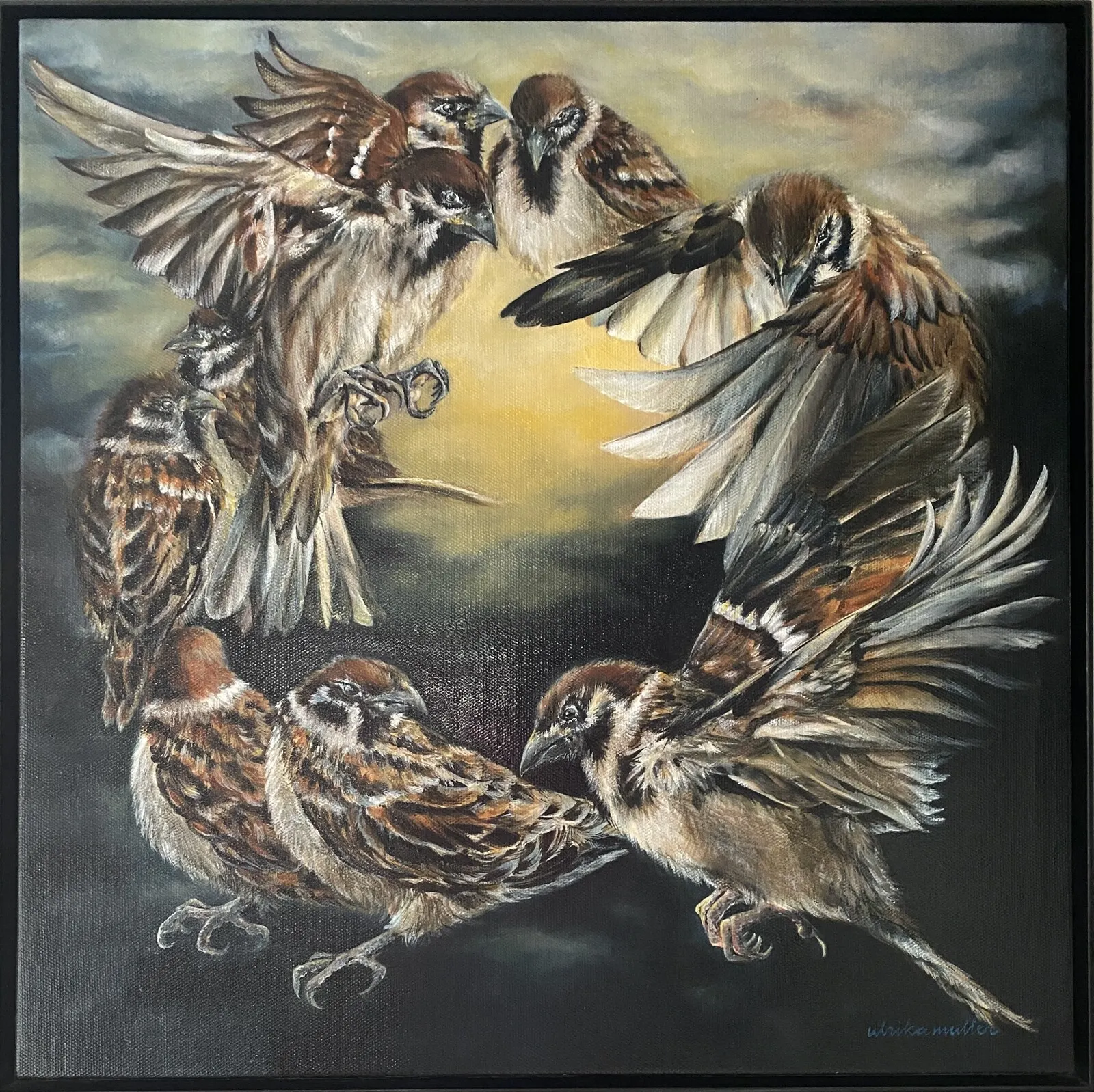 Oljemålning Circle of trust. av Ulrika Muller