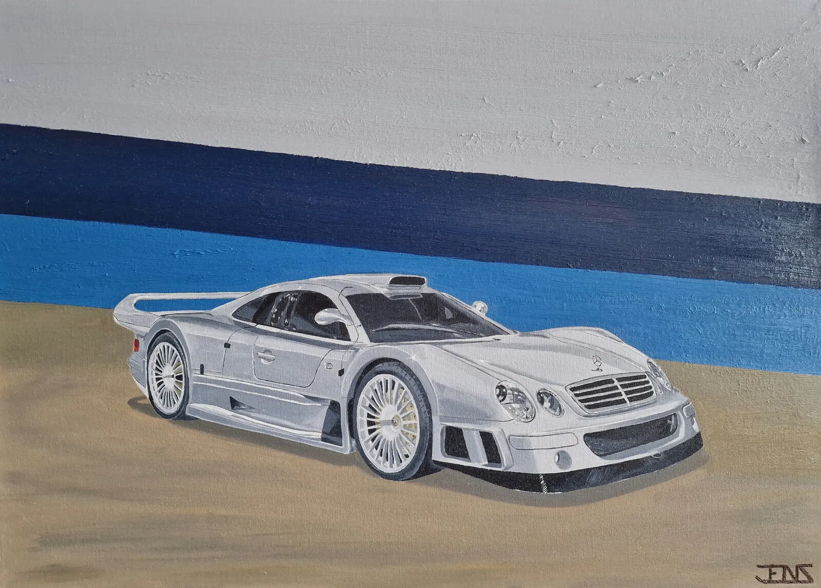Oljemålning Mercedes av Jens Strandell