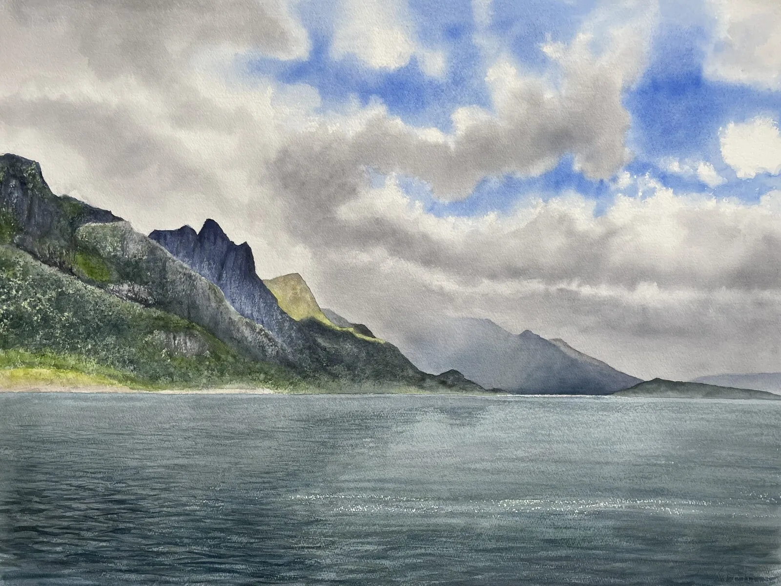 Akvarell Mountain colors av Jeanette Malmberg