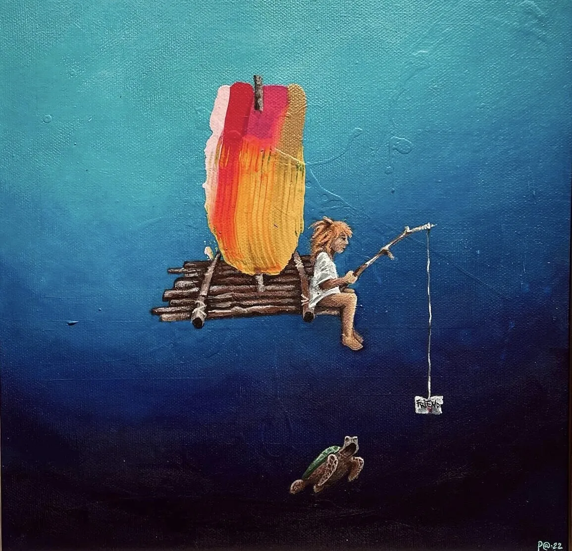 Akrylmålning Drifting av Patricia