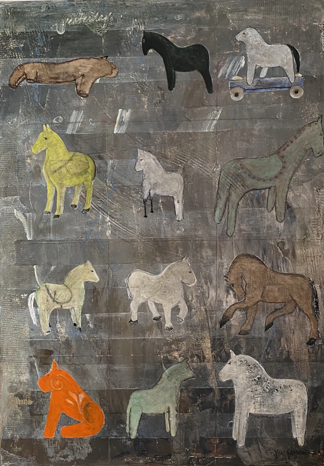 Akrylmålning Utan titel av Ylwa Garwner